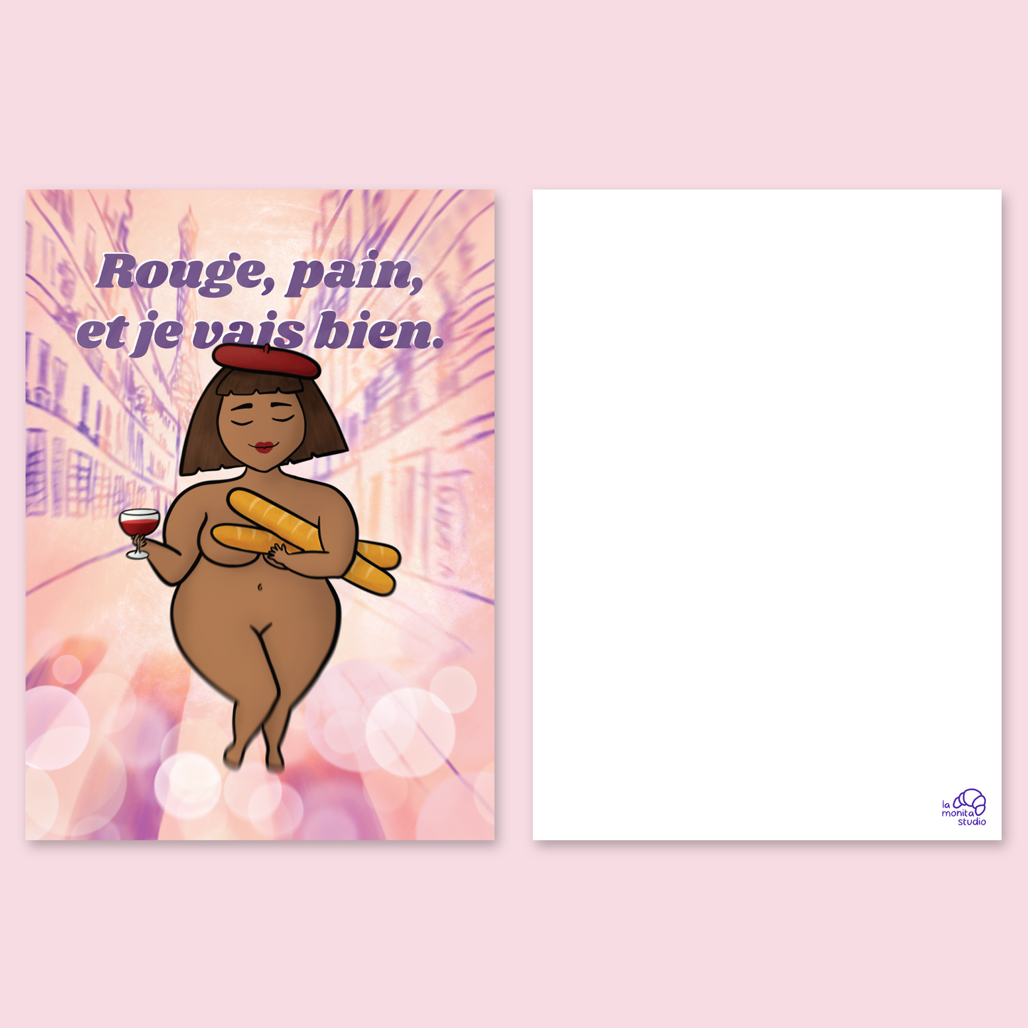 Carte "Rouge, pain, et je vais bien"
