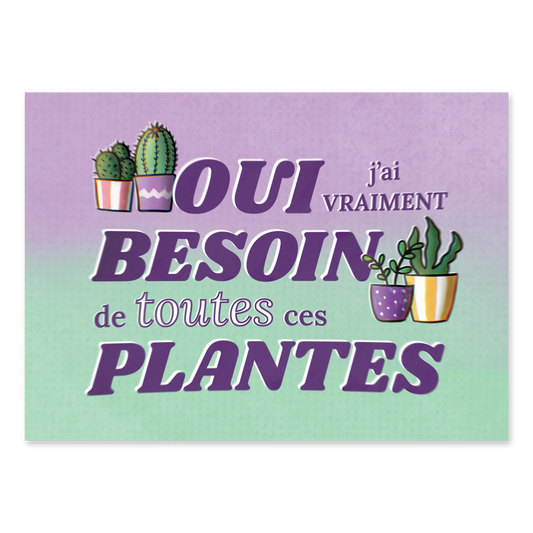 Carte "Besoin de toutes ces plantes"