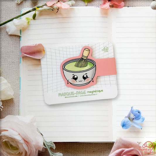 Marque-page magnétique n°1 - Bol de matcha