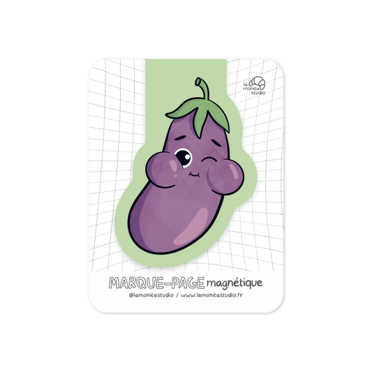 Marque-page magnétique Aubergine (n°10)