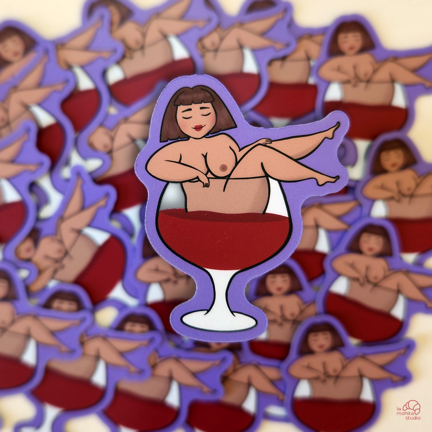 Aimant n°4 - Clara dans son vin rouge