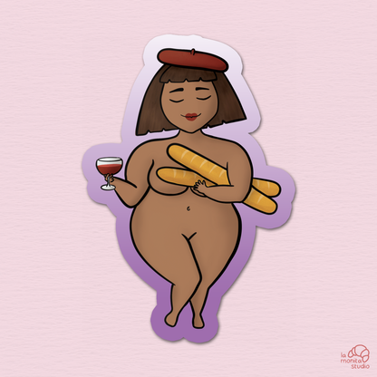 Autocollant n°6 - Clara et ses baguettes