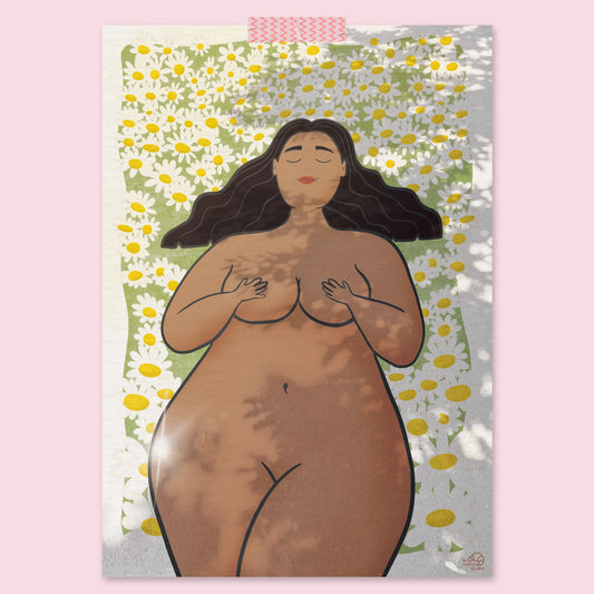 Illustration A4 - Dans les marguerites