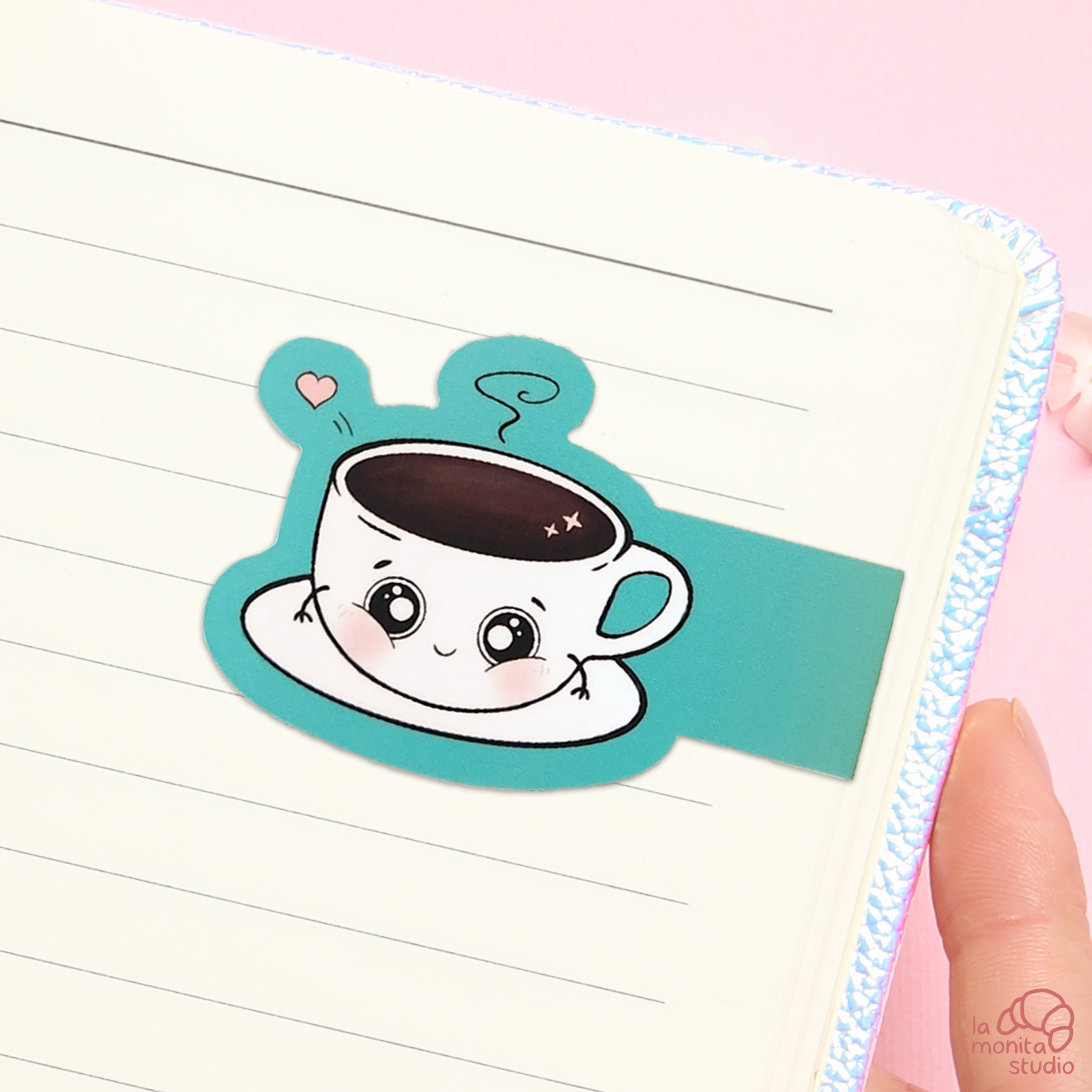 Marque-page magnétique n°5 - Tasse à café - La Monita Studio