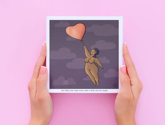 elle se laisse guider par son cœur, jusque dans les nuages